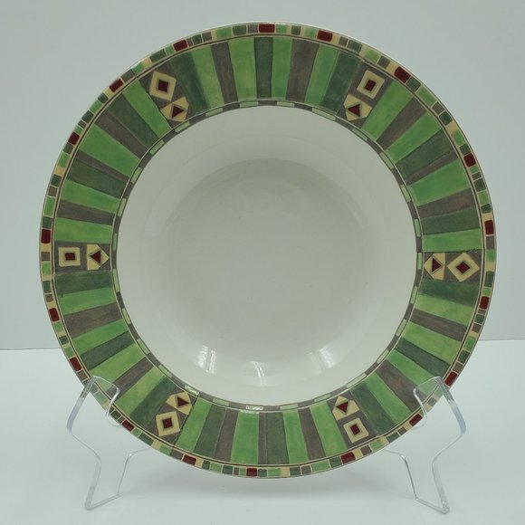 Sango Mesa 3018 Rim Soup Bowls Stripes Aztec Southwest Pattern - Picture 2 of 7